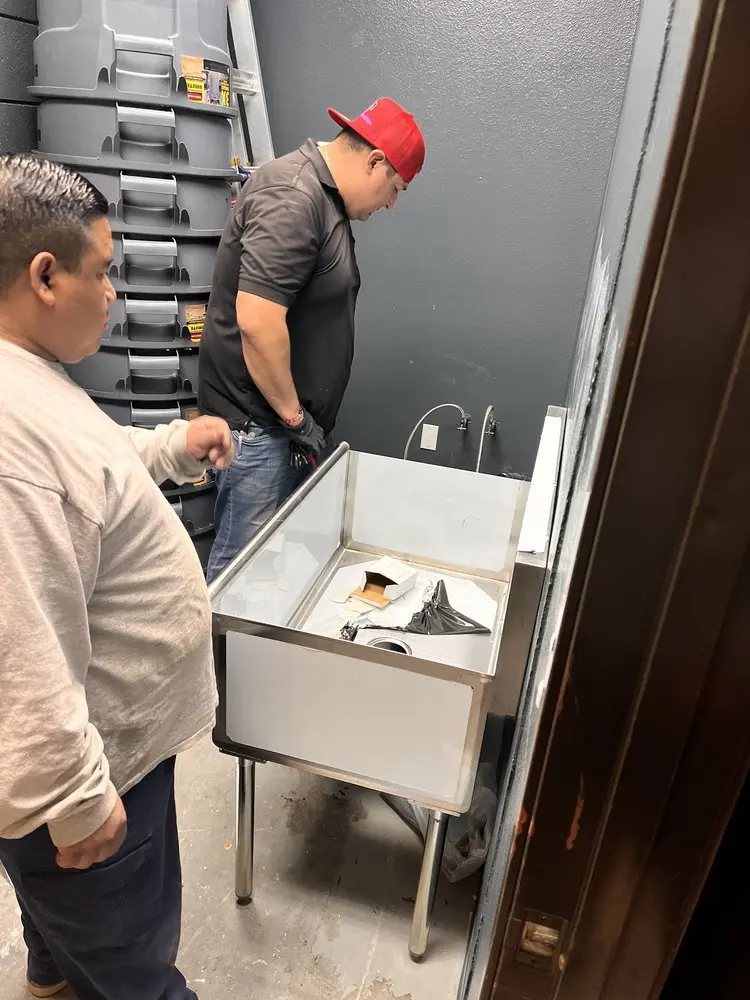 Commercial plumbing and sink installation in Weigletown